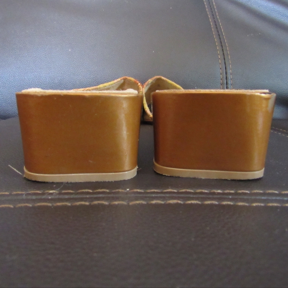 Y2k Stuart Weitzman Open Toe Fabric Mules Size 8 … - image 8